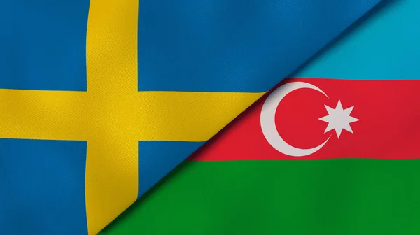 Dos Estados Banderas Suecia Azerbaiyán Fondo Negocio Alta Calidad Ilustración — Foto de Stock