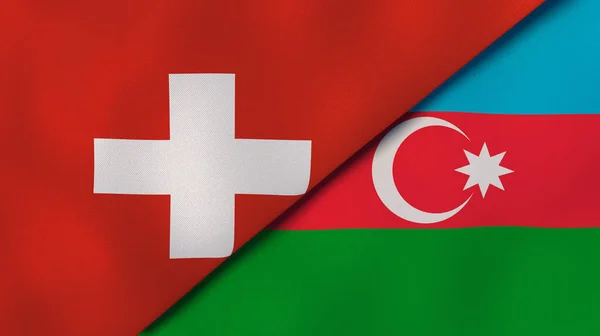 Dos Estados Banderas Suiza Azerbaiyán Fondo Negocio Alta Calidad Ilustración — Foto de Stock
