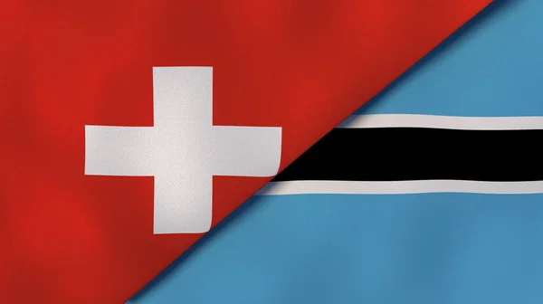 Dos Estados Banderas Suiza Botswana Fondo Negocio Alta Calidad Ilustración — Foto de Stock