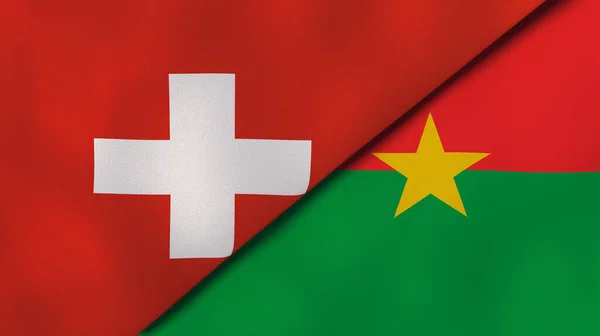 Dos Estados Banderas Suiza Burkina Faso Fondo Negocio Alta Calidad — Foto de Stock