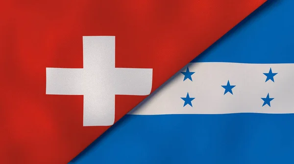 Dos Estados Banderas Suiza Honduras Fondo Negocio Alta Calidad Ilustración — Foto de Stock