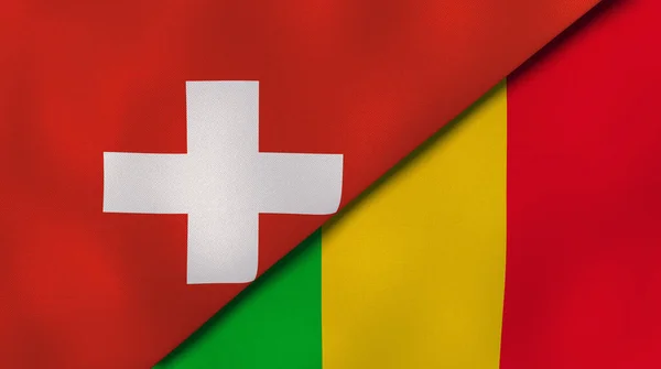 Dos Estados Banderas Suiza Malí Fondo Negocio Alta Calidad Ilustración — Foto de Stock