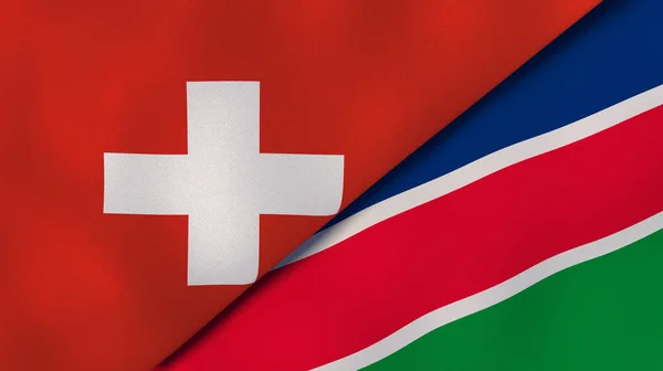 Dos Estados Banderas Suiza Namibia Fondo Negocio Alta Calidad Ilustración — Foto de Stock