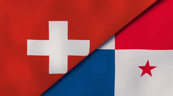 Dos Estados Banderas Suiza Panamá Fondo Negocio Alta Calidad Ilustración — Foto de Stock