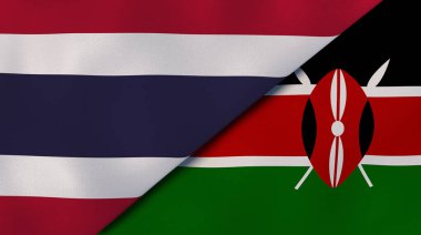 Tayland ve Kenya 'nın iki eyaleti. Kaliteli bir iş geçmişi. 3d illüstrasyon