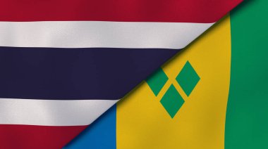 Tayland, Saint Vincent ve Grenadines 'in iki eyaleti. Kaliteli bir iş geçmişi. 3d illüstrasyon
