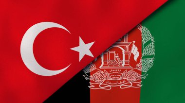 Türkiye ve Afganistan 'ın iki bayrağı. Kaliteli bir iş geçmişi. 3d illüstrasyon