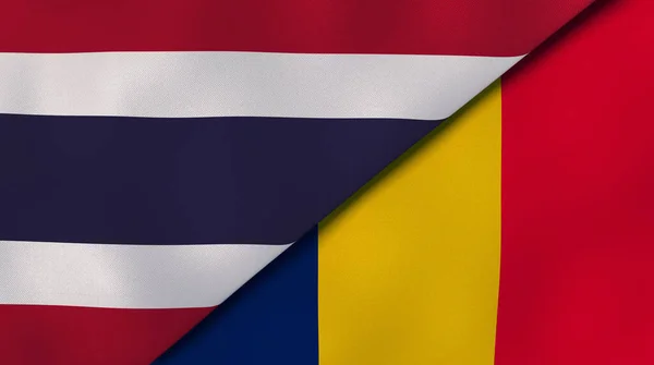 Dos Estados Banderas Tailandia Chad Fondo Negocio Alta Calidad Ilustración — Foto de Stock