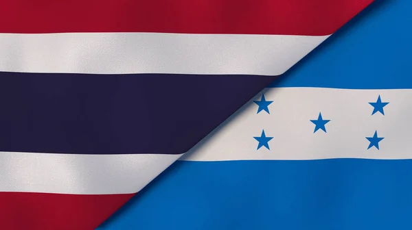 Thaiföld Honduras Két Állami Zászlója Kiváló Minőségű Üzleti Háttér Illusztráció — Stock Fotó
