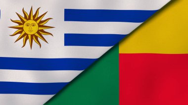 Uruguay ve Benin 'in iki eyaleti. Kaliteli bir iş geçmişi. 3d illüstrasyon