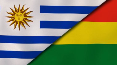 Uruguay ve Bolivya 'nın iki eyaleti. Kaliteli bir iş geçmişi. 3d illüstrasyon