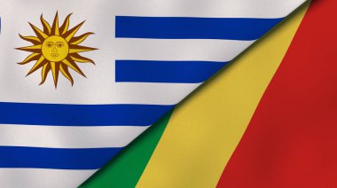 Uruguay ve Kongo 'nun iki eyaleti. Kaliteli bir iş geçmişi. 3d illüstrasyon
