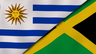Uruguay ve Jamaika 'nın iki eyaleti. Kaliteli bir iş geçmişi. 3d illüstrasyon