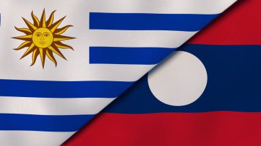Uruguay ve Laos 'un iki eyaleti. Kaliteli bir iş geçmişi. 3d illüstrasyon