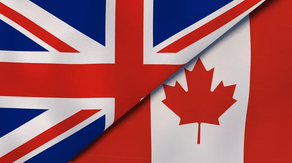 Dos Estados Banderas Del Reino Unido Canadá Fondo Negocio Alta — Foto de Stock