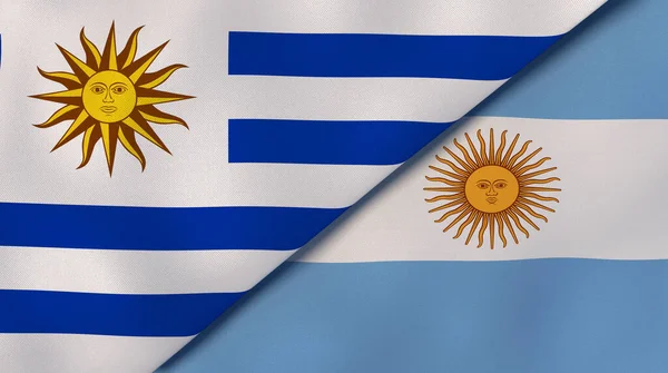 Deux États Drapeaux Uruguay Argentine Une Expérience Professionnelle Haute Qualité — Photo