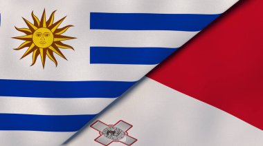 Uruguay ve Malta 'nın iki eyaleti. Kaliteli bir iş geçmişi. 3d illüstrasyon