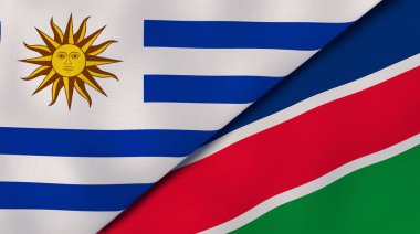 Uruguay ve Namibya 'nın iki eyaleti. Kaliteli bir iş geçmişi. 3d illüstrasyon