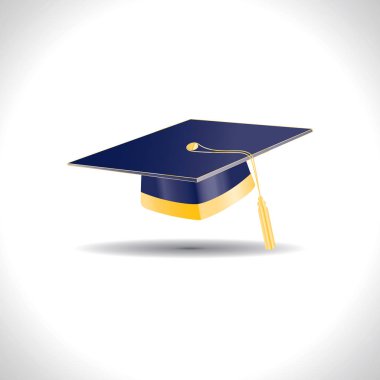 Mavi eğitim kap altın elemanları ile