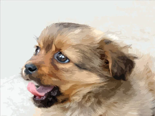 あくびかわいい子犬 — ストックベクタ