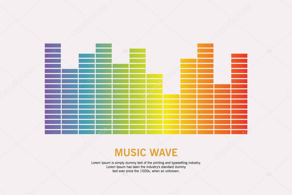 Music colorful wave logo. Vector equalizer element