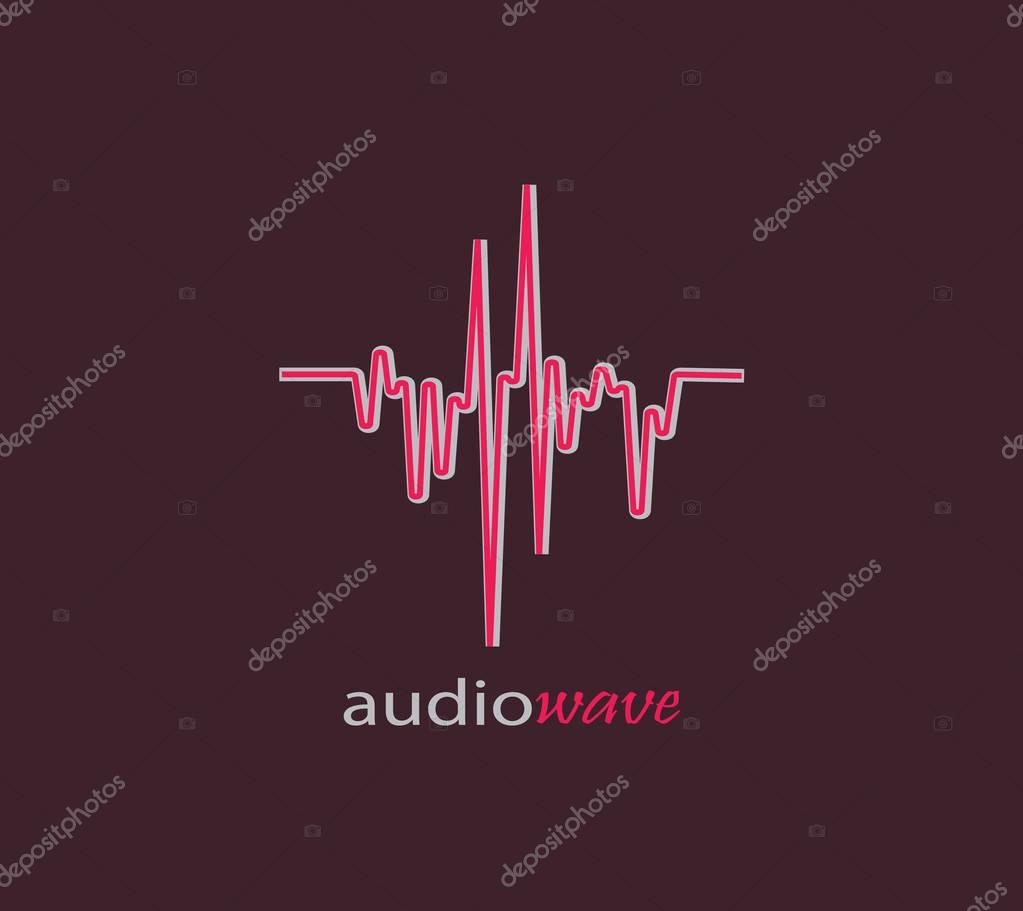 Audio wave logo. Pulse music player icon. Vector equalizer element