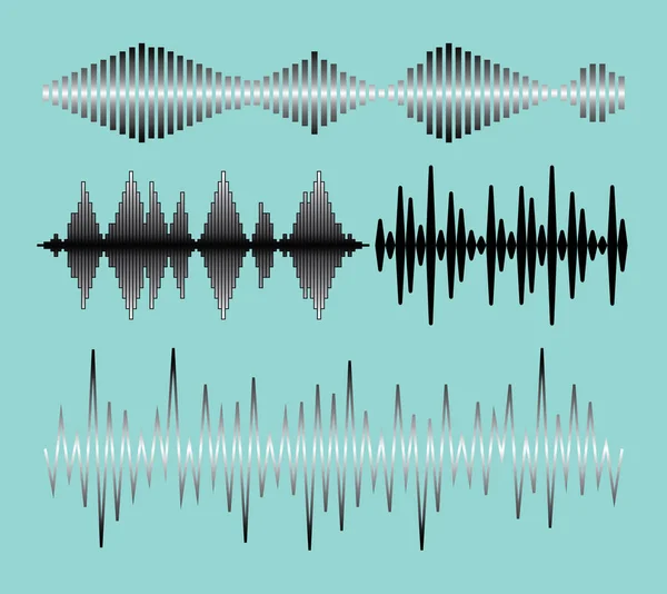 Zvukové vlny kolekce — Stockový vektor