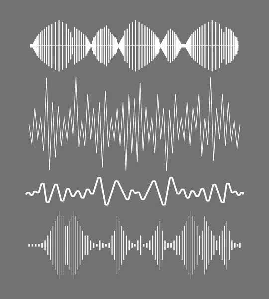 Sound waves collection — Stock Vector