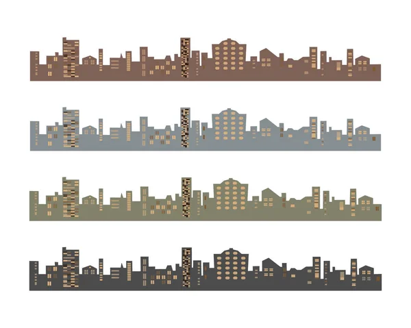 Ensemble de silhouettes de bâtiments — Image vectorielle