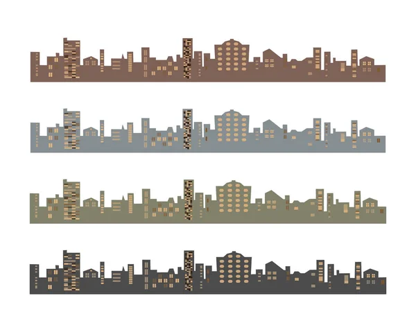 Conjunto de siluetas de edificios — Archivo Imágenes Vectoriales