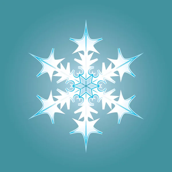 Blauw-wit vector sneeuwvlok. — Stockvector