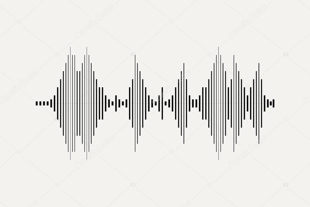 Music wave background. Black audio equalizer element on a white background.
