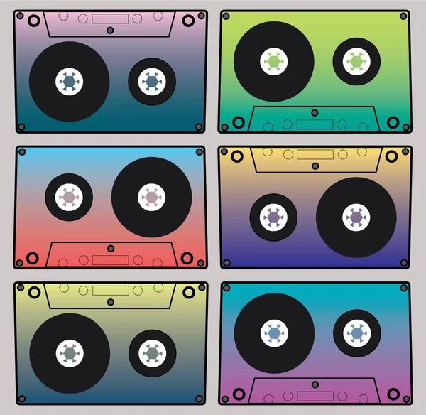 Afbeelding kleur cassettes — Stockvector