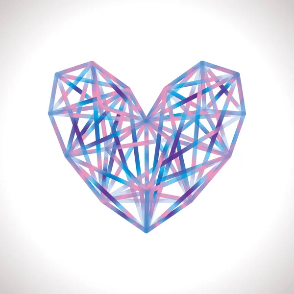 Coeur polygonal coloré — Image vectorielle