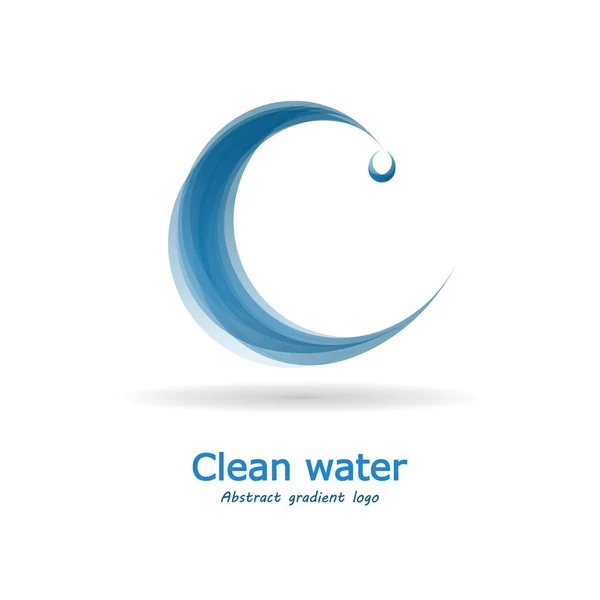 Water logo. Stylized letter C with a drop — Stock Photo, Image