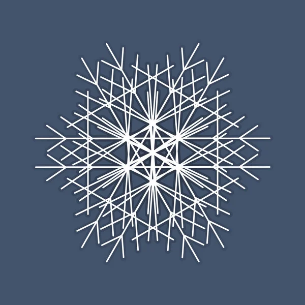 Logotipo de floco de neve. Ícone de inverno isolado no azul escuro — Fotografia de Stock