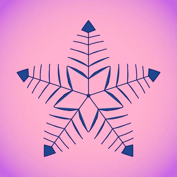 Floco de neve logotipo linha simples. Ícone isolado de inverno — Vetor de Stock