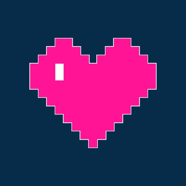 Trend pixel hart pictogram in Plastic roze. Liefde teken illustratie — Stockfoto