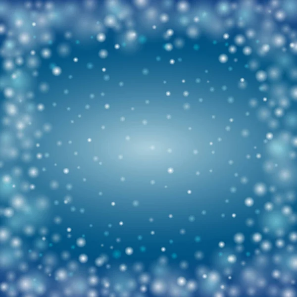 Winterraam. Blauw wazig decor met knipperende stippen — Stockfoto