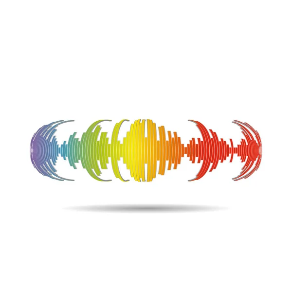 3D λογότυπο κύμα rainbow μουσική σε λευκό — Φωτογραφία Αρχείου