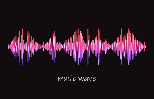 Modern neon szinhullám frekvenciás logó. Digitális audio koncepció zenei technológia. Stilizált hullámvonalak, tervezési elemek. Absztrakt vektor színes impulzus kiegyenlítő háttér — Stock Vector