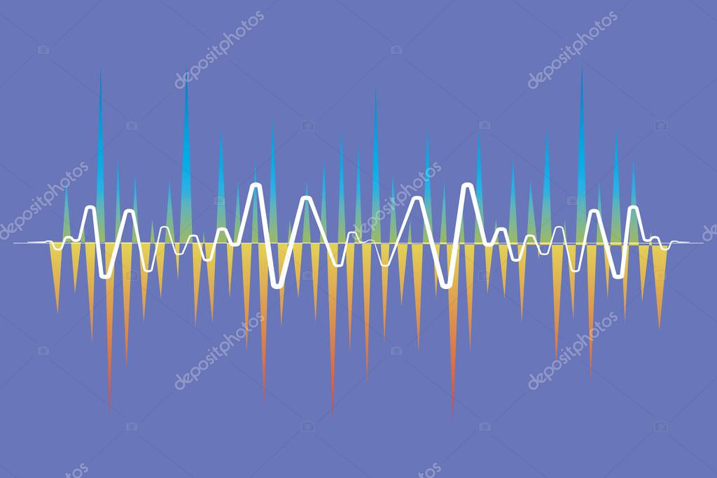 Abstract vector colorful pulse wave lines equalizer. Digital audio concept of music technology background.
