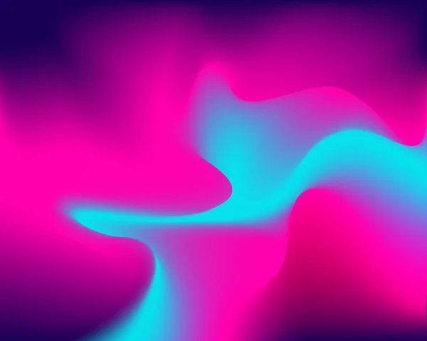 Miscela digitale di vibrante, moderno arcobaleno tonalità onde di volume. Forma d'onda a frequenza dinamica 3D. Vettore gradienti astratti colori maglia sfondo — Vettoriale Stock