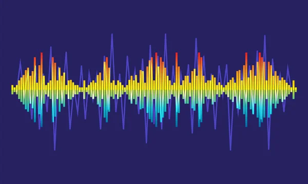 Soyut ses dalgası elemanı. Renkli nabız müzik dengeleyici arkaplan. Jpeg illüstrasyonu — Stok fotoğraf