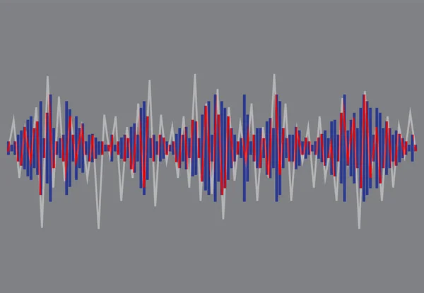 Modern neon ses dalgası frekans logosu. Müzik teknolojisinin dijital ses konsepti. Stilize dalga çizgileri, tasarım elementleri. Soyut renk titreşim eşitleyici arkaplanı — Stok fotoğraf