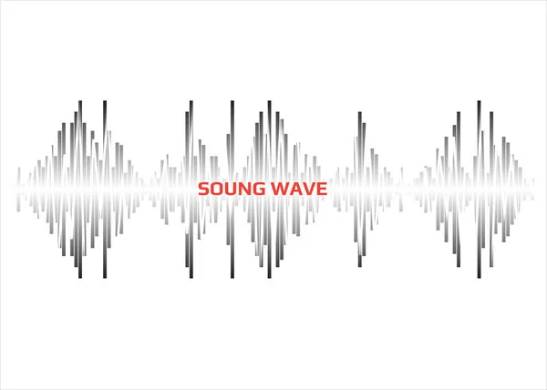 黑色声波标识设置在白色背景上.现代音乐均衡器元素，音频符号。矢量数字波形技术 — 图库矢量图片