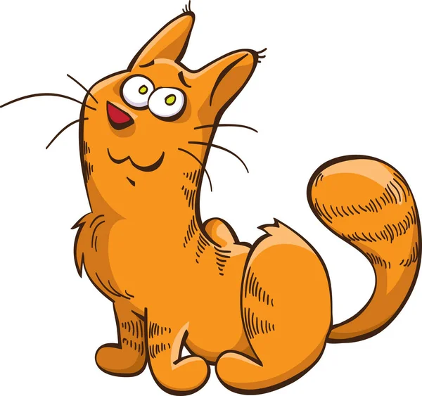 Ginger tabby gato — Vetor de Stock
