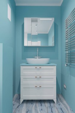 Nane renk banyo iç ayna ile 3D render