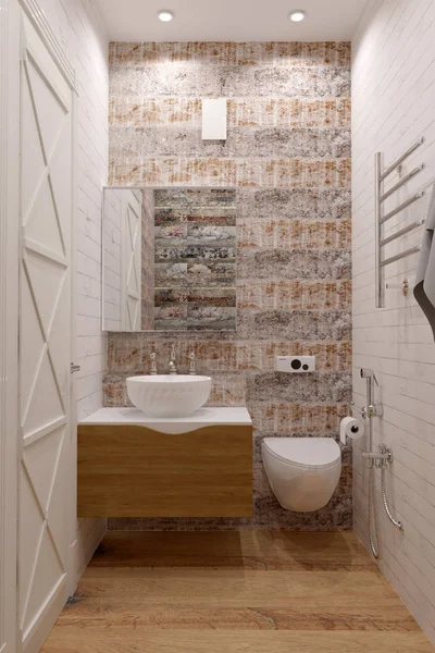 3d renderização do interior do banheiro contemporâneo — Fotografia de Stock
