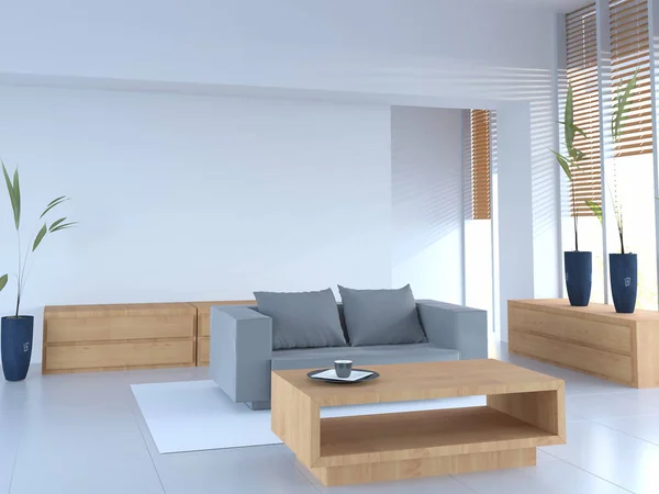 3d rendering of modern living room for mock up ideas — Stock Photo, Image